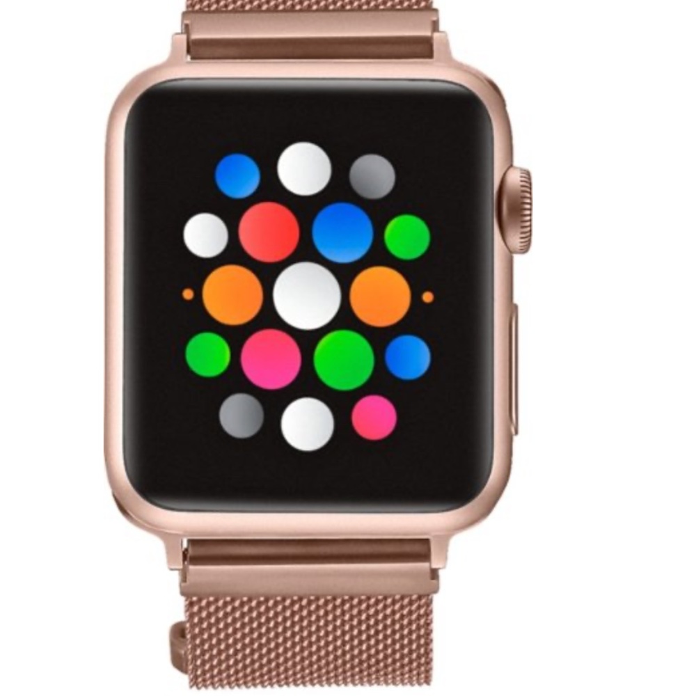 Platinum™ - Magnetic Stainless Steel Mesh Band for Apple Watch, Rose Gold - Picture 7 of 8